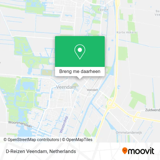 D-Reizen Veendam kaart