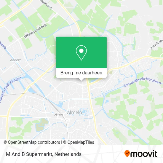 M And B Supermarkt kaart