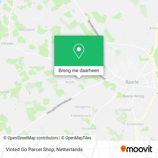 Vinted Go Parcel Shop kaart