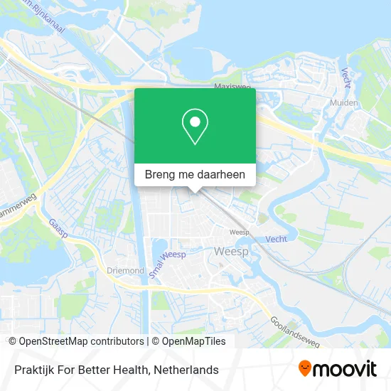 Praktijk For Better Health kaart