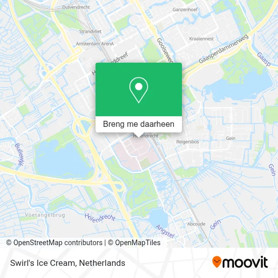 Swirl's Ice Cream kaart