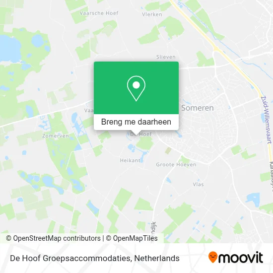 De Hoof Groepsaccommodaties kaart