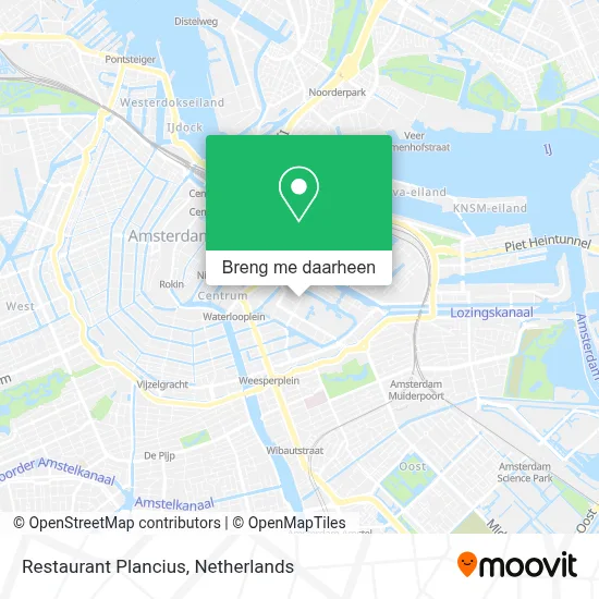Restaurant Plancius kaart