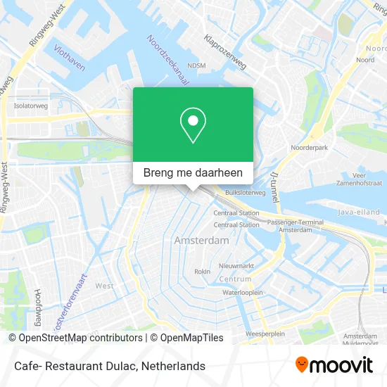Cafe- Restaurant Dulac kaart