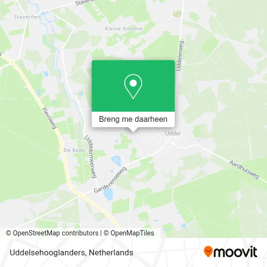 Uddelsehooglanders kaart