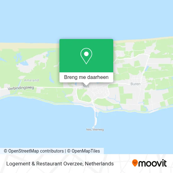 Logement & Restaurant Overzee kaart