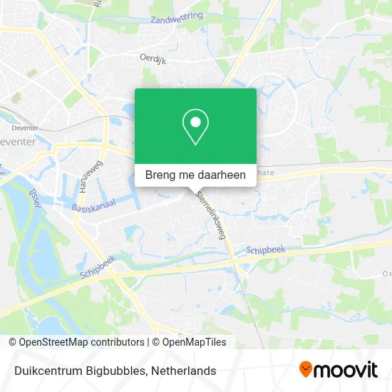 Duikcentrum Bigbubbles kaart