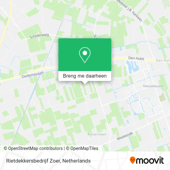 Rietdekkersbedrijf Zoer kaart