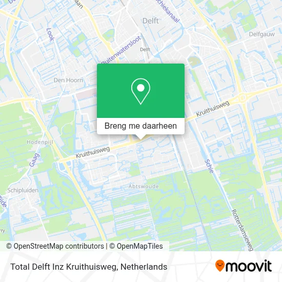 Total Delft Inz Kruithuisweg kaart