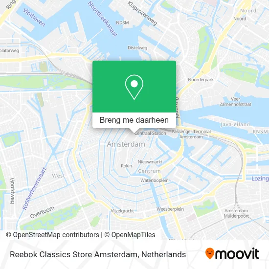 Reebok Classics Store Amsterdam kaart