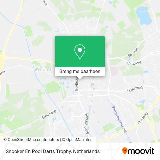 Snooker En Pool Darts Trophy kaart