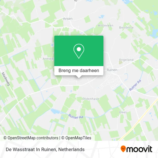 De Wasstraat In Ruinen kaart