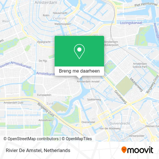 Rivier De Amstel kaart