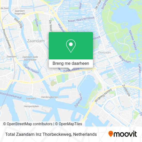 Total Zaandam Inz Thorbeckeweg kaart