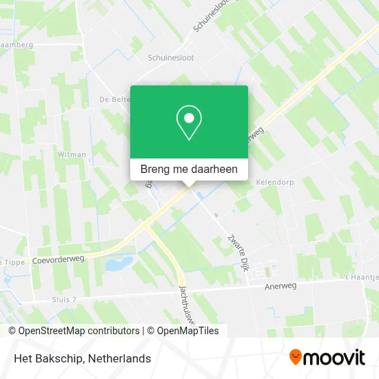 Het Bakschip kaart