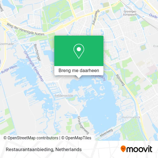 Restaurantaanbieding kaart