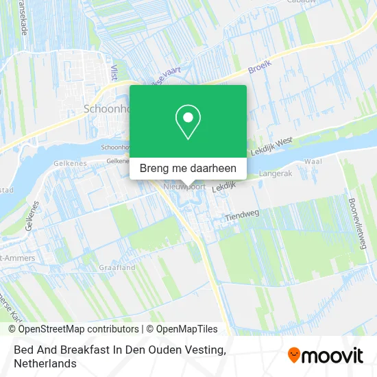 Bed And Breakfast In Den Ouden Vesting kaart