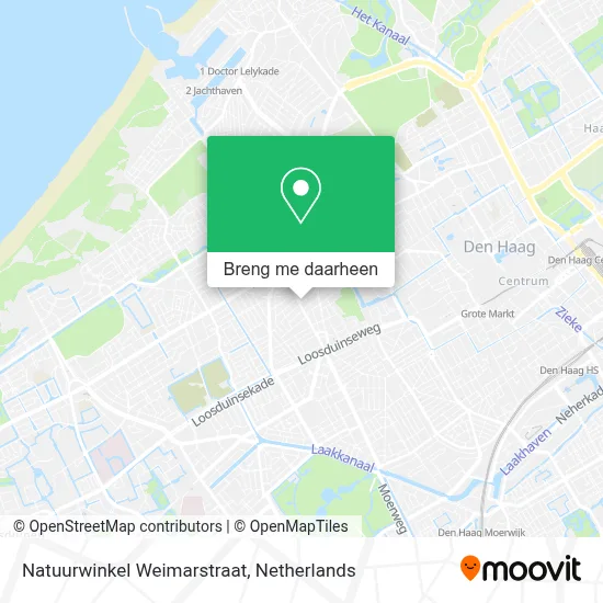 Natuurwinkel Weimarstraat kaart