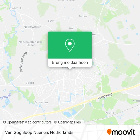 Van Goghloop Nuenen kaart