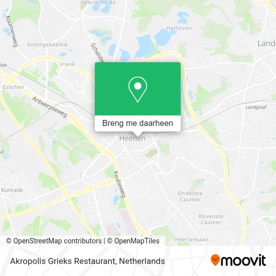 Akropolis Grieks Restaurant kaart