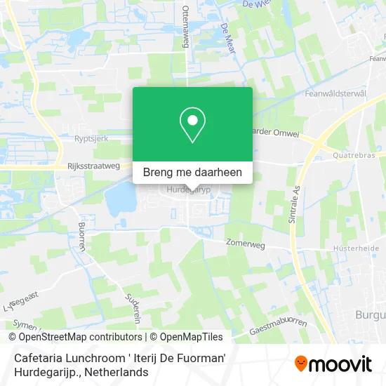Cafetaria Lunchroom ' Iterij De Fuorman' Hurdegarijp. kaart