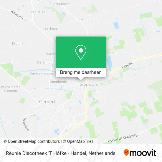 Rëunie Discotheek 'T Hôfke - Handel kaart