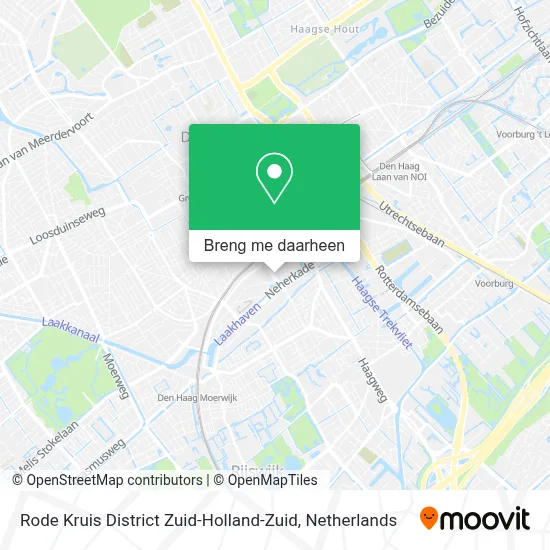 Rode Kruis District Zuid-Holland-Zuid kaart