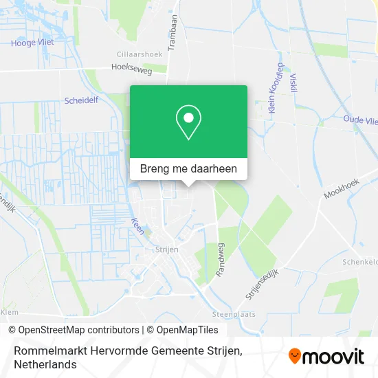 Rommelmarkt Hervormde Gemeente Strijen kaart