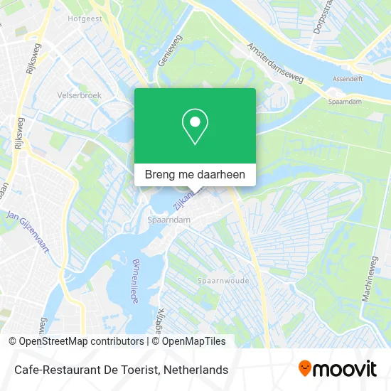 Cafe-Restaurant De Toerist kaart