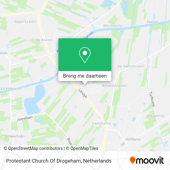 Protestant Church Of Drogeham kaart