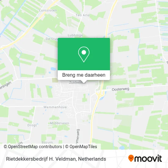 Rietdekkersbedrijf H. Veldman kaart