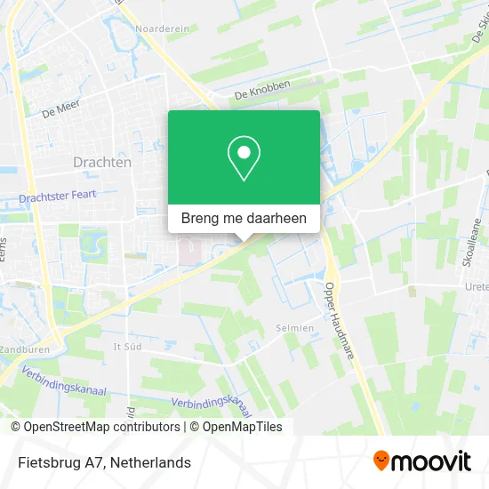 Fietsbrug A7 kaart