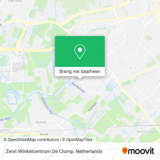 Zeist Winkelcentrum De Clomp kaart