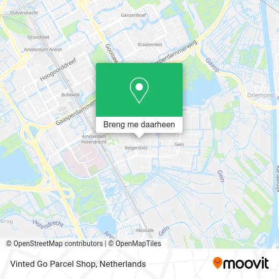 Vinted Go Parcel Shop kaart