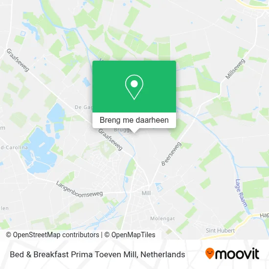 Bed & Breakfast Prima Toeven Mill kaart