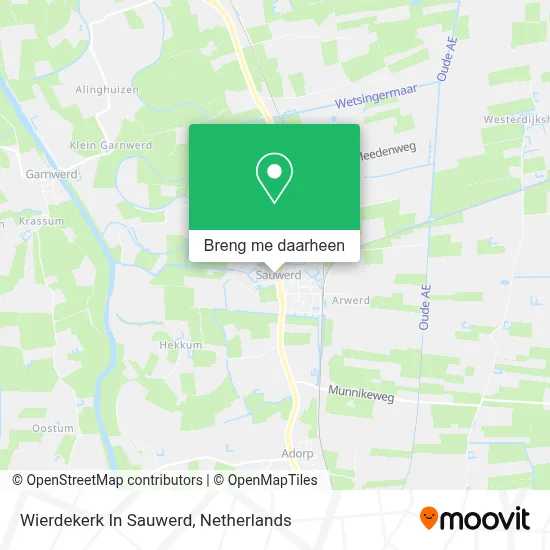 Wierdekerk In Sauwerd kaart