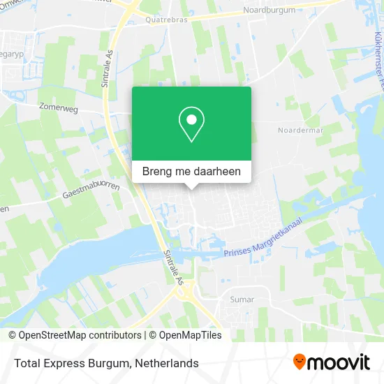 Total Express Burgum kaart