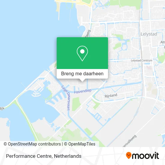 Performance Centre kaart