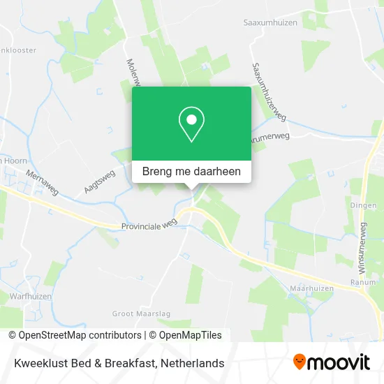 Kweeklust Bed & Breakfast kaart
