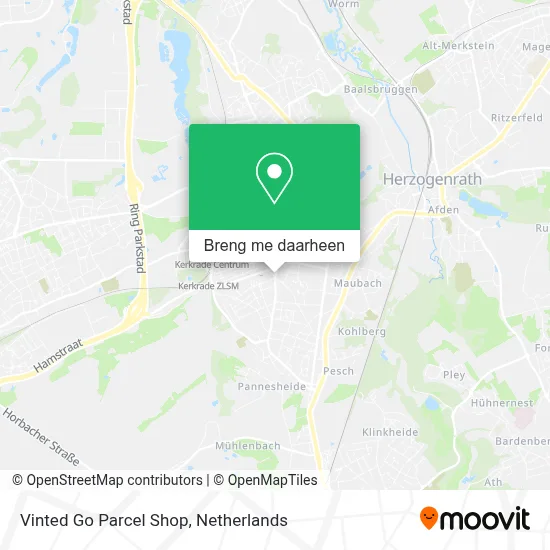 Vinted Go Parcel Shop kaart