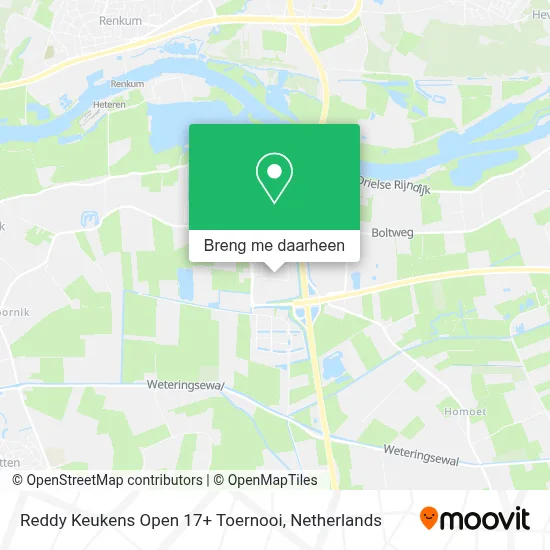 Reddy Keukens Open 17+ Toernooi kaart