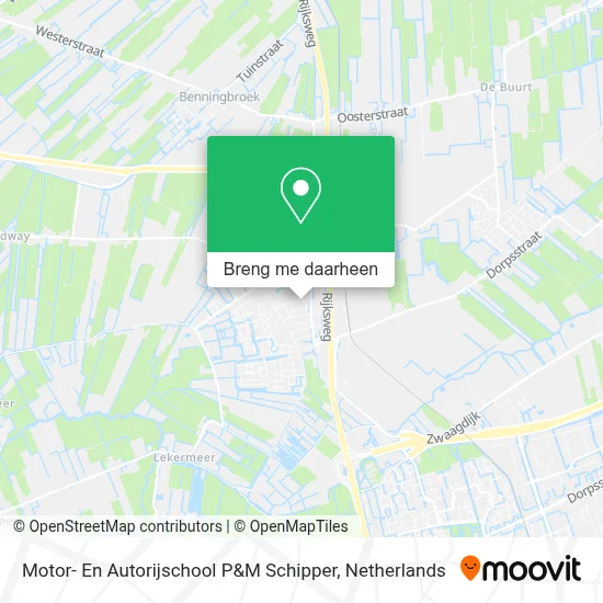 Motor- En Autorijschool P&M Schipper kaart