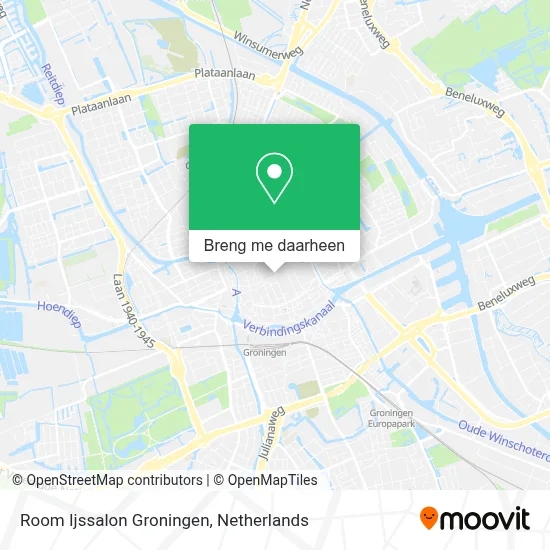 Room Ijssalon Groningen kaart