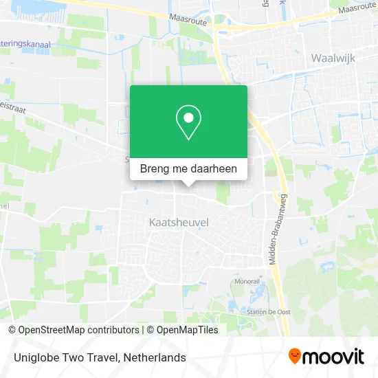 Uniglobe Two Travel kaart