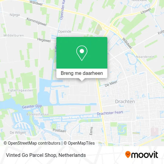 Vinted Go Parcel Shop kaart