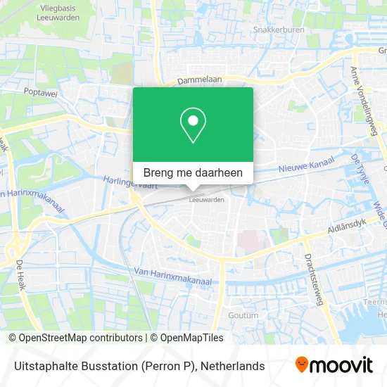 Uitstaphalte Busstation (Perron P) kaart