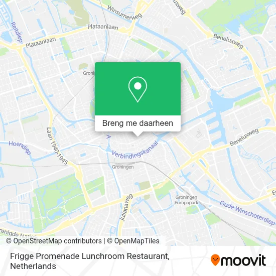 Frigge Promenade Lunchroom Restaurant kaart