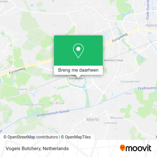 Vogels Butchery kaart