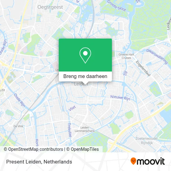 Present Leiden kaart