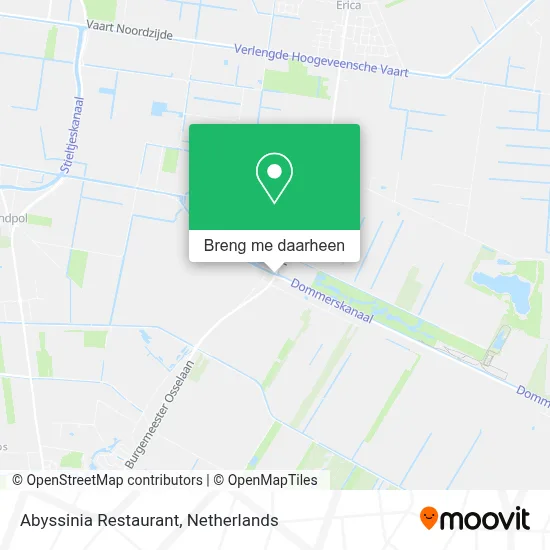 Abyssinia Restaurant kaart